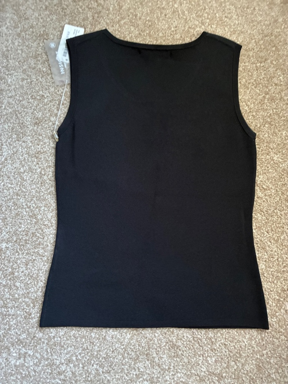 Black Sleeveless Top with Pearl Embellishments - Picture 3 of 3